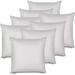 8 Pack Pillow Insert 16X16 Hypoallergenic Square Form Sham Stuffer Standard White Polyester Decorative Euro Throw Pillow Inserts For Sofa Bed - Made In (Set Of 8) - Machine Washable And Dry