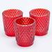 Votive Candle Hobnail Red Set Of 12