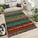 Boho Color Retro Pattern Area Rug Traditional Abstract Indoor Carpet Washable Non-Slip Breathable Durable Portable Suitable For Living Room Bedroom Study Decor 5 3 x 6 7