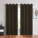 AZZCIA Faux Suede Solid Window Curtain with Grommet Coffee Solid Room Darkening Window Treatment Drapery Set for Bedroom/Living Room Coffee Brown 55Ã—84 inches