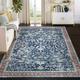 Assile Persian 5 x 7 Area Rug Washable Traditional Distressed Area Rugs Retro Design Indoor Floor Cover Carpet Rug for Living Room Bedroom Blue