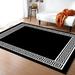 Black And White Geometric Abstract Pattern Art Area Rug Indoor Non-Slip Kids Rugs Machine Washable Breathable Durable Carpet For Living Room Bedroom Dining Room Office 2 x 3