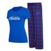 Women's Concepts Sport Royal/Red Buffalo Bills Arctic T-Shirt & Flannel Pants Sleep Set