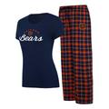 Women's Concepts Sport Navy/Orange Chicago Bears Arctic T-Shirt & Flannel Pants Sleep Set