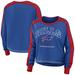 Women's WEAR by Erin Andrews Royal/Red Buffalo Bills Color Block Modest Crop Long Sleeve T-Shirt