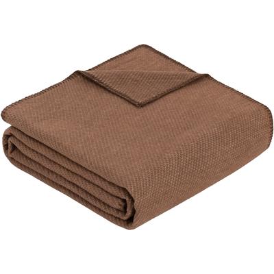 Wohndecke IBENA "Uni Struktur Decke Charlotte", braun, B:140cm L:200cm, Baumwolle, Wohndecken, mit gewebter Struktur Image