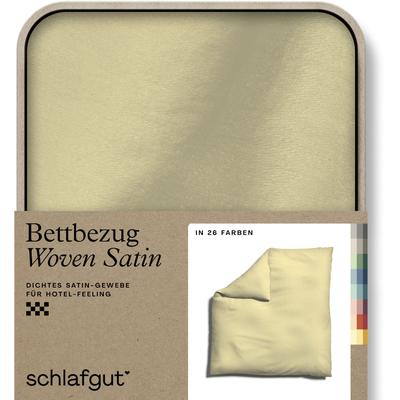 Bettbezug SCHLAFGUT "Woven Satin", gelb (gelb mid), B:200cm L:200cm, Mako-Satin, Obermaterial: 100% Baumwolle, Bettbezüge, besonders dicht gewebt, Mix & Match: passender Kissenbezug erhältlich Image