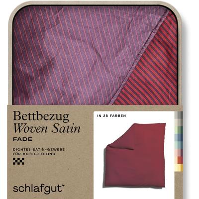 Bettbezug SCHLAFGUT "Woven Satin Fade mit feinen Streifen", bunt (rot deep, lila deep), B:240cm L:220cm, Mako-Satin, Obermaterial: 100% Baumwolle, Bettbezüge, mit Farbverlauf, Mix & Match: passender Kissenbezug erhältlich Image