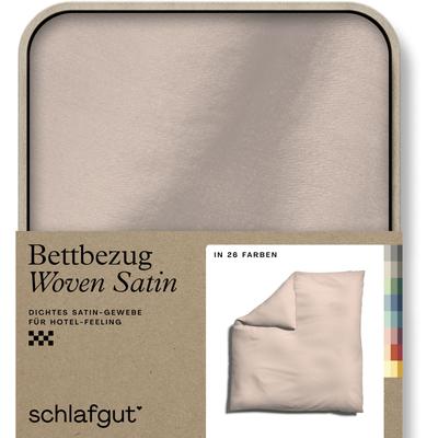 Bettbezug SCHLAFGUT "Woven Satin", rot (rot light), B:200cm L:200cm, Mako-Satin, Obermaterial: 100% Baumwolle, Bettbezüge, besonders dicht gewebt, Mix & Match: passender Kissenbezug erhältlich Image