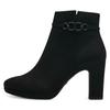 High-Heel-Stiefelette TAMARIS, Damen, Gr. 37, schwarz, Textil, unifarben, elegant, Schuhe High Heel Stiefelette Stiefelette Ankleboots, mit dezenter Schmuckapplikation
