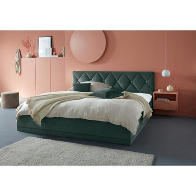 Polsterbett "Adamas", grün (moosgrün), L:210cm, Bezug: 100% Polyester, Polsterung: Polsterwatte, Material Gestell: gepolsterter Holzwerkstoff, WESTFALIA SCHLAFKOMFORT, Betten, auch mit Bettkasten, Knopfheftung mit Strasssteinen Image