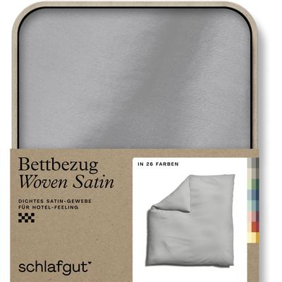 Bettbezug SCHLAFGUT "Woven Satin", grau (grau light), B:200cm L:200cm, Mako-Satin, Obermaterial: 100% Baumwolle, Bettbezüge, besonders dicht gewebt, Mix & Match: passender Kissenbezug erhältlich Image