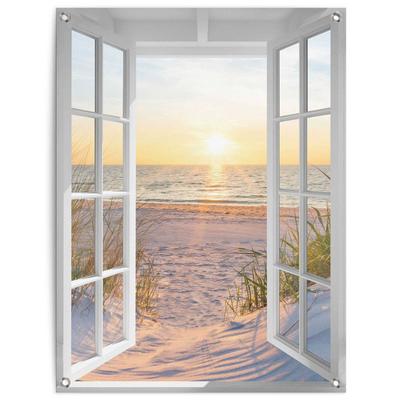 Poster REINDERS "Sonnenuntergang durch das Fenster", beige (farbe bild(er): beige), B:60cm H:80cm T:0,1cm, Leinwand, Bilder, Outdoor für Garten oder Balkon Image