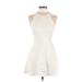 Shoshanna Cocktail Dress - A-Line Crew Neck Sleeveless: Ivory Solid Dresses - Women's Size 0