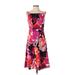 Trina Trina Turk Casual Dress - Party Boatneck Sleeveless: Pink Print Dresses - Women's Size 2