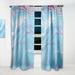 Design Art Liquid Ink Art VI Abstract Semi-Sheer Thermal Rod Pocket Single Curtain Panel /Linen in Blue/Green/Indigo | 120 H x 52 W in | Wayfair