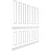 Ekena Millwork 94 1/2"L (Adjustable 96"H to 120"H) Ashford Square Panel Stacked Wall Wainscot Paneling Kit in White | Wayfair WPKUST022P108