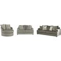 Signature Design by Ashley Soletren 3 Piece Living Room Set Polyester/Chenille in Gray | 39 H x 96 W x 40 D in | Wayfair Living Room Sets PKG001863