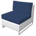 TK Classics Miami Armless Chair w/ Cushions Metal | 29 H x 28 W x 36 D in | Outdoor Furniture | Wayfair TKC047B-AS-DB-NAVY