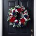 The Holiday Aisle® Artificial Wreath Most Realistic Faux in Blue/Red/White | 26 H x 26 W x 6 D in | Wayfair 1081AF9561714810AF1D8A408713AADC
