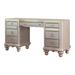 Rosdorf Park Stutz 9 Drawer Vanity Desk in Metallic Platinum Wood in Brown/Yellow | 30.5 H x 52.85 W x 18.4 D in | Wayfair