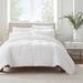 Serta Simply Clean Pleated Comforter Set Polyester/Polyfill/Microfiber in White | Queen Comforter + 2 Standard Shams | Wayfair OZT018DHQWHT