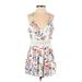 Miss Avenue Romper: White Print Rompers - Women's Size Small
