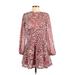 Topshop Casual Dress - A-Line High Neck Long sleeves: Pink Dresses - Women's Size 4