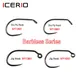 ICERIO 30PCS Competition Barbless Fly Fishing Hook Nymph Dry Wet Flies Jig Fishhook Salmon Trout Fly