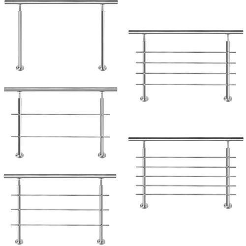 Treppengeländer Edelstahl Handlauf für Treppen, Innen- und Außenbereich, Balkon, Geländer, silber,