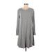 Old Navy Casual Dress - A-Line Crew Neck Long sleeves: Gray Dresses - Women's Size Medium