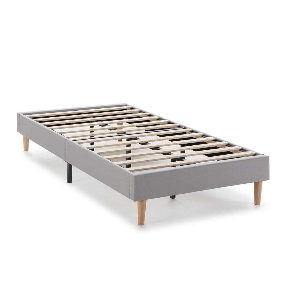 Base rembourrée 90x190 cm Gris clair, Hauteur 30 cm