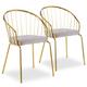 Lot de 2 chaises/fauteuils velours taupe