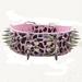 haoyueer Sharp Spiked Studded Dog Collar 2 Inch Width Stylish Leather Dog Collars for Medium & Large Dogs Pitbull Labrador Boxer Rottweiler German Shepherd(Pink Leopard XL)