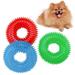 Dog Thorn Circle Ring Squeak Chew Toss Fetch Toy for Dogs TPR Rubber Puppy Toys Spikey Dog Chew Toys for Small Medium and Large Dogs Blue 1Pc