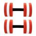 2pcs Swimming EVA Floating Dumbbell Aquatic Barbell Water Aerobics Fitness Exercise Water Yoga Dumbbell Durable Stylish Barbell for Women Men(Red)