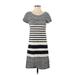 Maeve Casual Dress - Mini Scoop Neck Short sleeves: Gray Color Block Dresses - Women's Size X-Small