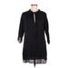 BCBGMAXAZRIA Casual Dress - Shift Plunge 3/4 sleeves: Black Solid Dresses - Women's Size Medium