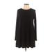 Glamorous Casual Dress - A-Line Crew Neck Long sleeves: Black Print Dresses - Women's Size Medium