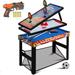 RayChee 36â€� 4-in-1 Multi Game Table Combo Game Table Set for Kids Childrens Combination Arcade Set w/Pool Billiards Air Hockey Soccer Shooting Game for Home Game Room (Blue& Red)