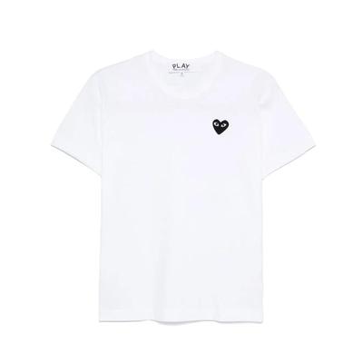 Heart-appliqué Regular-fit Cotton-jersey T-shirt Xx - White - COMME DES GARÇONS PLAY T-Shirts