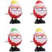 Walking Santa Claus Toys 4pcs 6cm Holiday Wind Up Toys Christmas Santa Claus Cartoon Clockwork Toy Christmas Party Favours for Kids-Christmas decorations(4pcs multicolor)