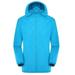 Wyongtao Women Men Windproof Jacket Winter Fleece Snow Coat Hooded Raincoat Sports Running and Mountaineering Suit Sky Blue L