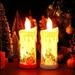 LED Flameless Light Christmas Battery Operated LED Candles Santa Claus Snowman Design Christmas Tea Lights Christmas Flameless LED Tea Light Candles for Christmas Home Decorationï¼ˆ2pcs)