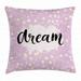 Motivational Throw Pillow Cushion Cover Hand Written Style Dream Word on a Cloud Shape and Grungy Dots Decorative Square Accent Pillow Case 20 X 20 Inches Lilac Pale Yellow Black by Ambesonne