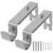 2 PCS 19.05mm Adjustable Curtain Rod Curtain Pole Holder Curtain Drapery Rod Brackets (Silver Random Color Accessories)