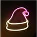 Christmas Beautiful Neon Sign Led Santa Claus Hat Neon Lights Christmas Eve Decor Lights Usb Powered for Bedroom Wall Decorations (no Battery)ï¼ˆ1pcs)