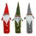 Christmas Gnomes Wine Bottle Cover Handmade Swedish Tomte Gnomes Wine Bottle Toppers Santa Claus Bottle Bags with Drawstring Gnome Ornaments Christmas Decorations Holiday Home Gift -3 Pack