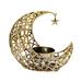 Moon Candle Holder Hollow Metal Candle Holder Candle Desktop Stand Ornament