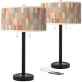 Giclee Glow Sedona Arturo Black Bronze USB Table Lamps Set of 2